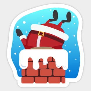 Santa Сomes Down the Chimney Sticker